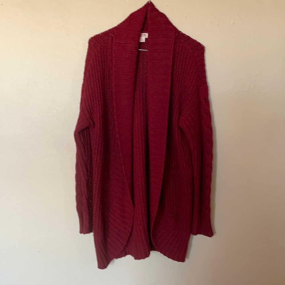 Chunky Red Cardigan